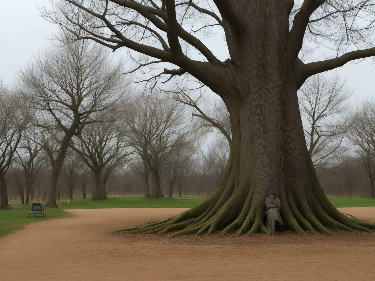 tree beautiful close up image ai generated photo