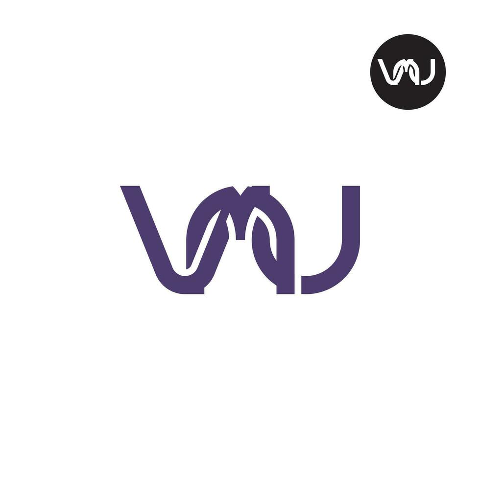 Letter VMU Monogram Logo Design vector