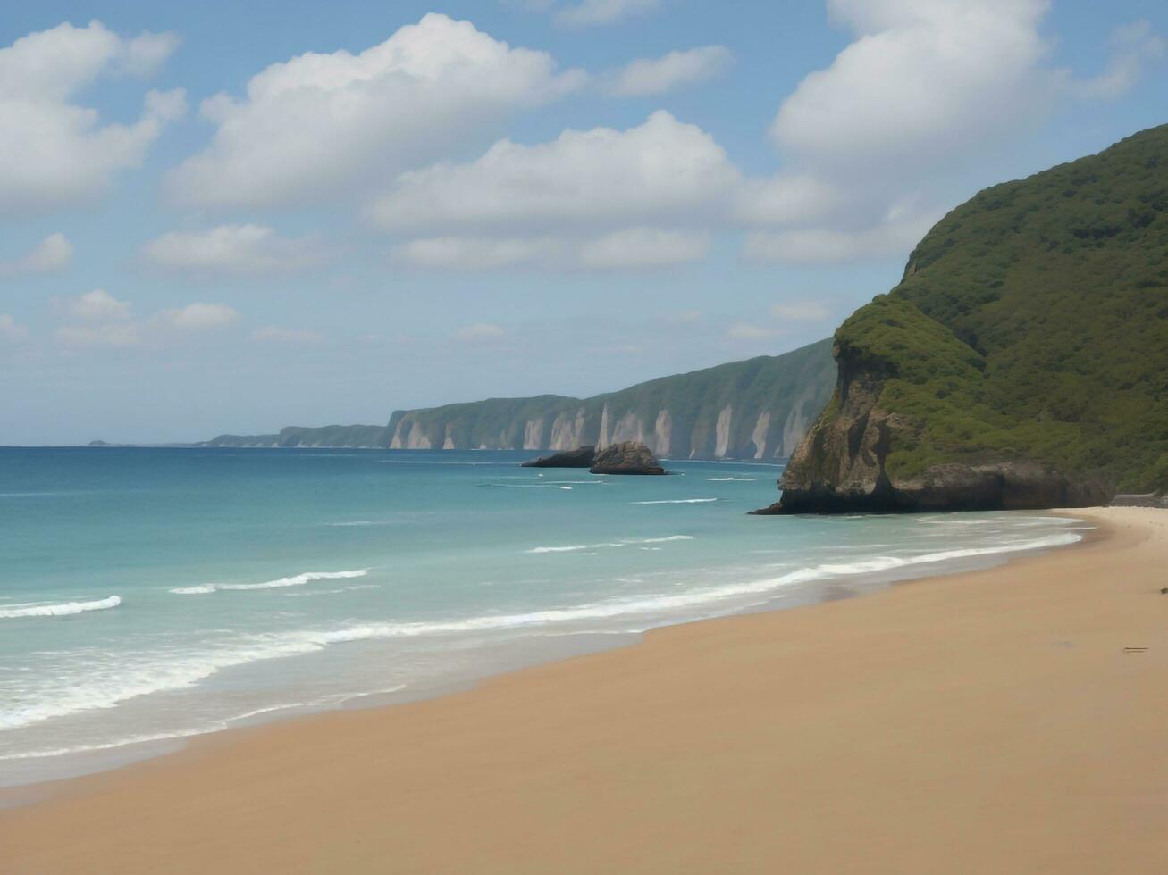 playa hermosa cerca arriba imagen ai generado foto