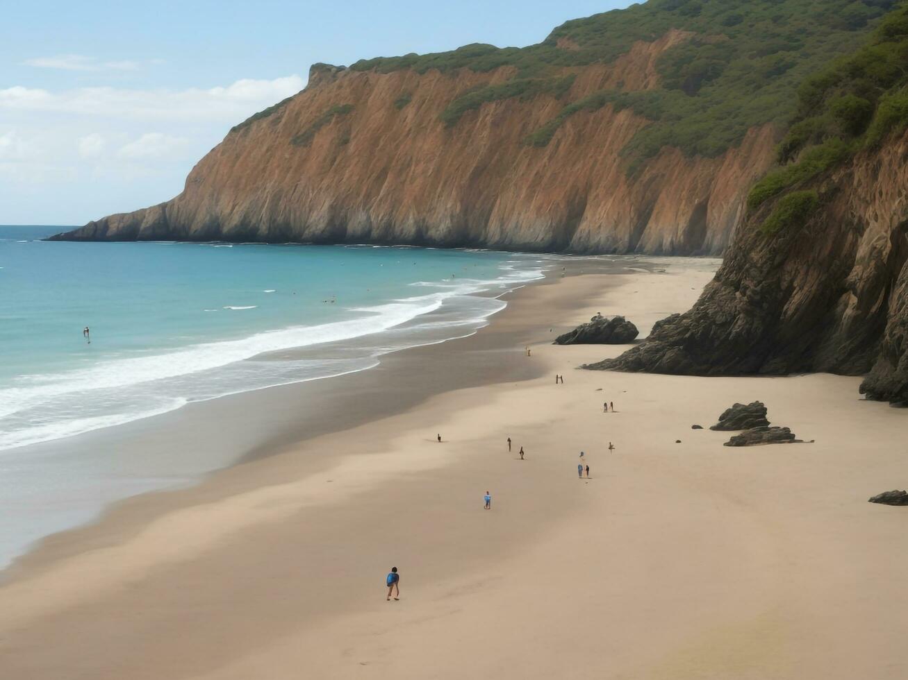 playa hermosa cerca arriba imagen ai generado foto