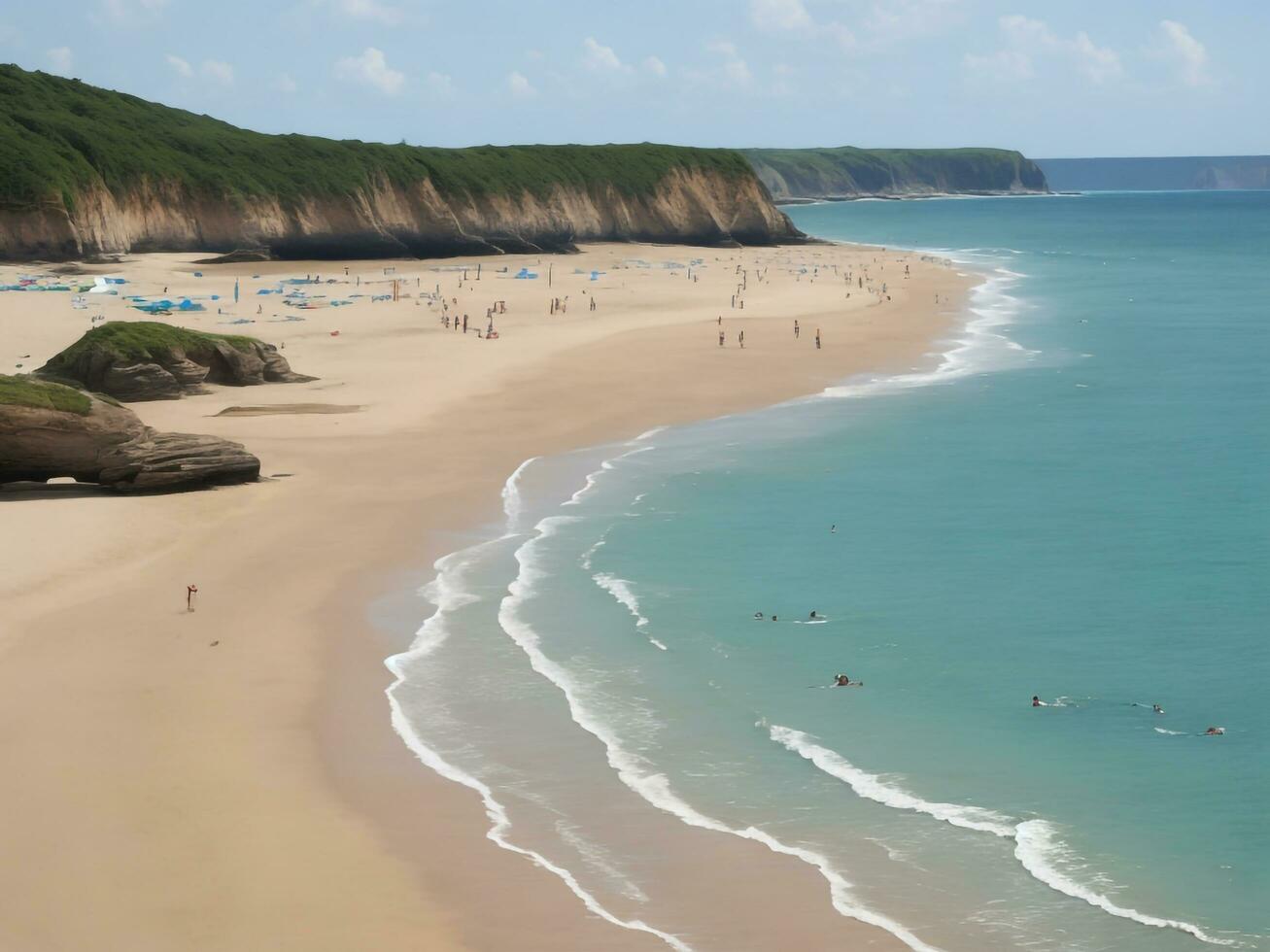 playa hermosa cerca arriba imagen ai generado foto