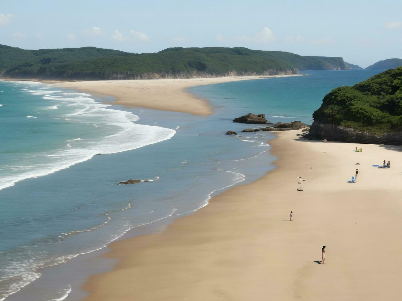 playa hermosa cerca arriba imagen ai generado foto