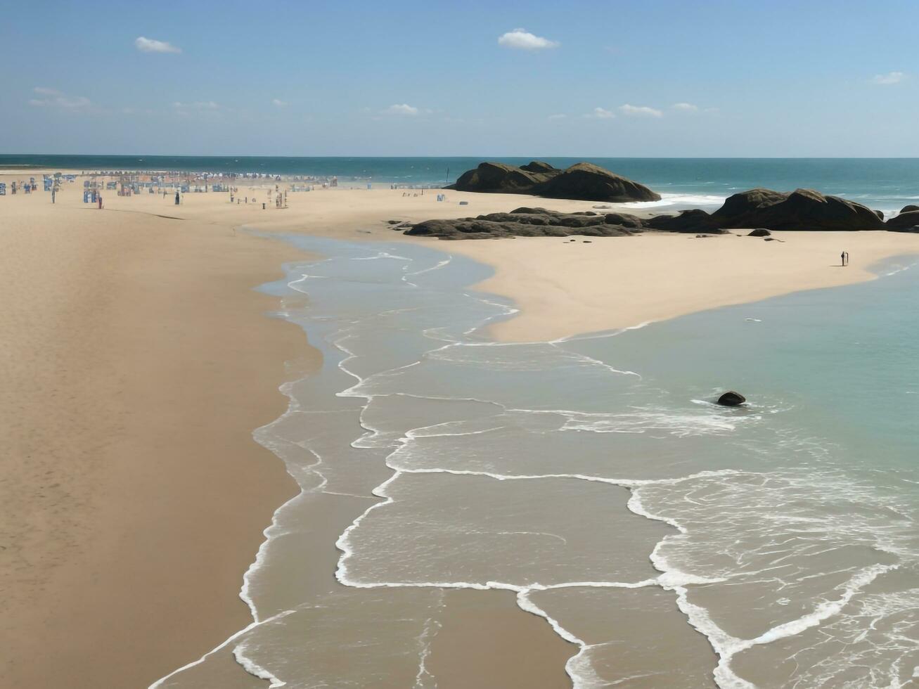 playa hermosa cerca arriba imagen ai generado foto