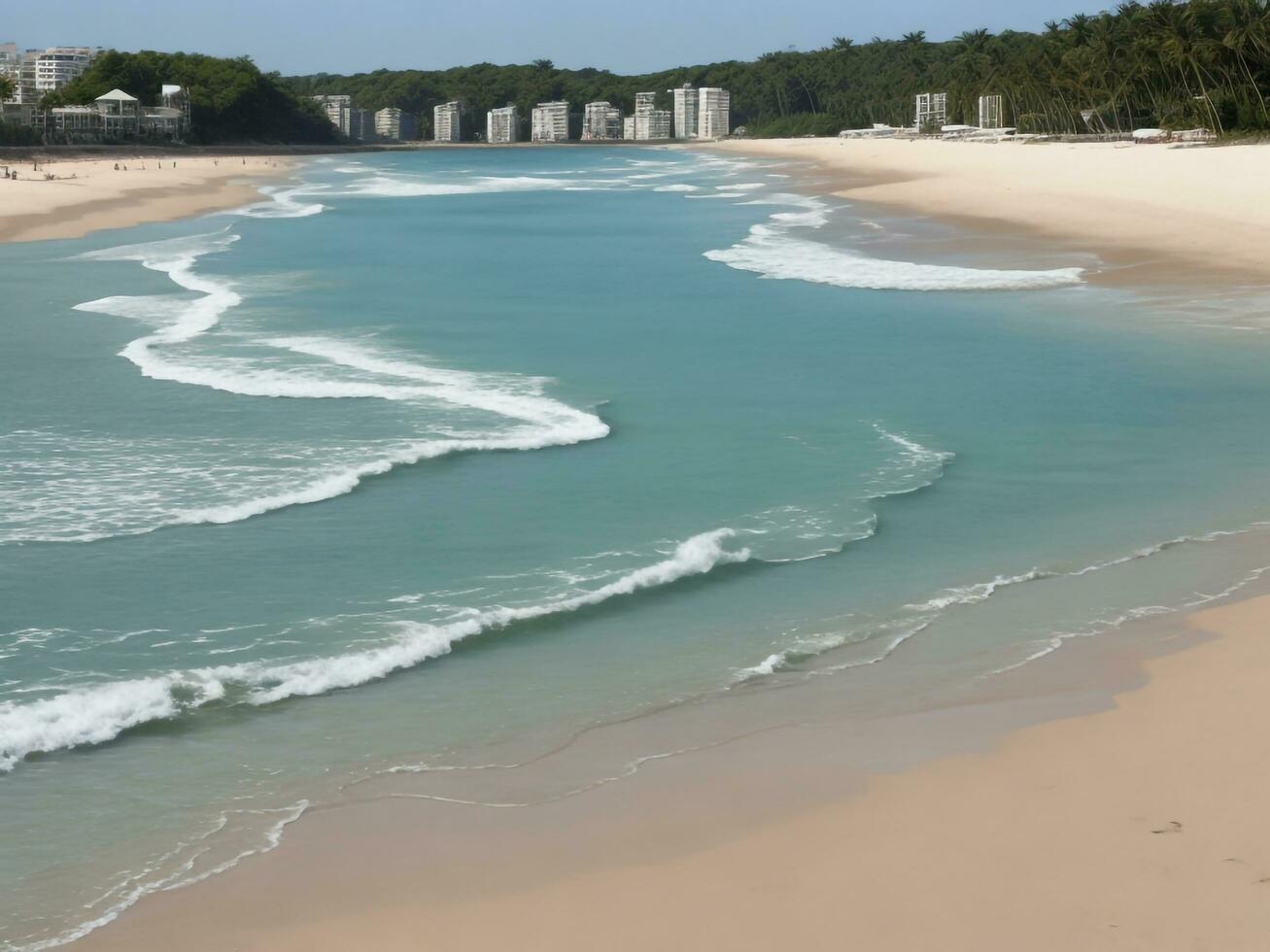 playa hermosa cerca arriba imagen ai generado foto