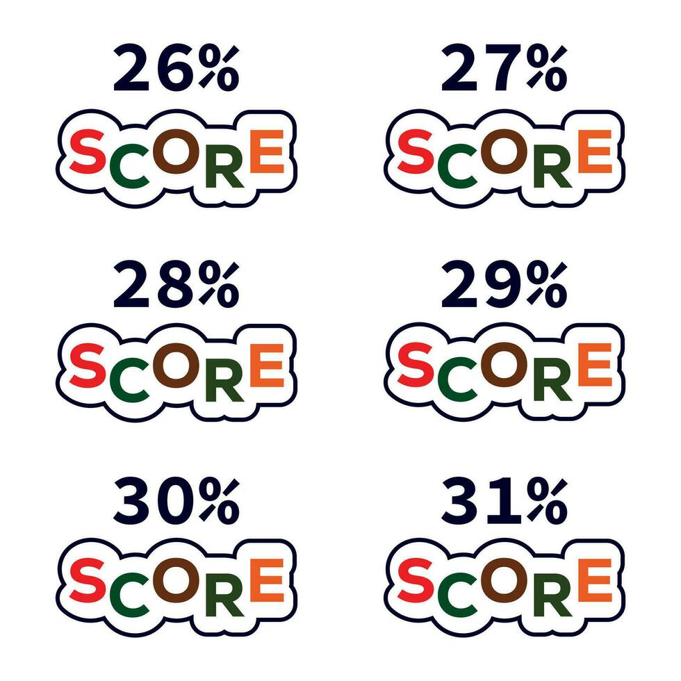 Vector score sign designed 26 to 31 percent catch.