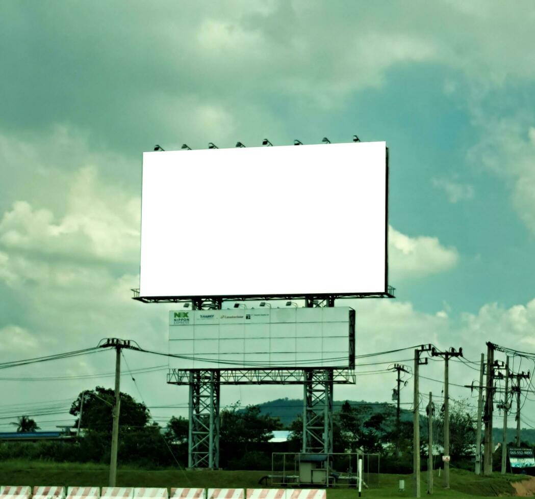 Blank billboard for advertisement. sky background. photo