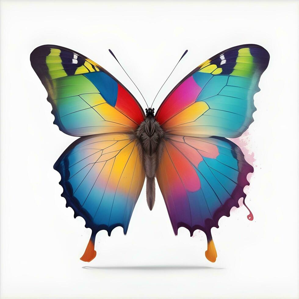 Colorful butterfly image, AI generated photo