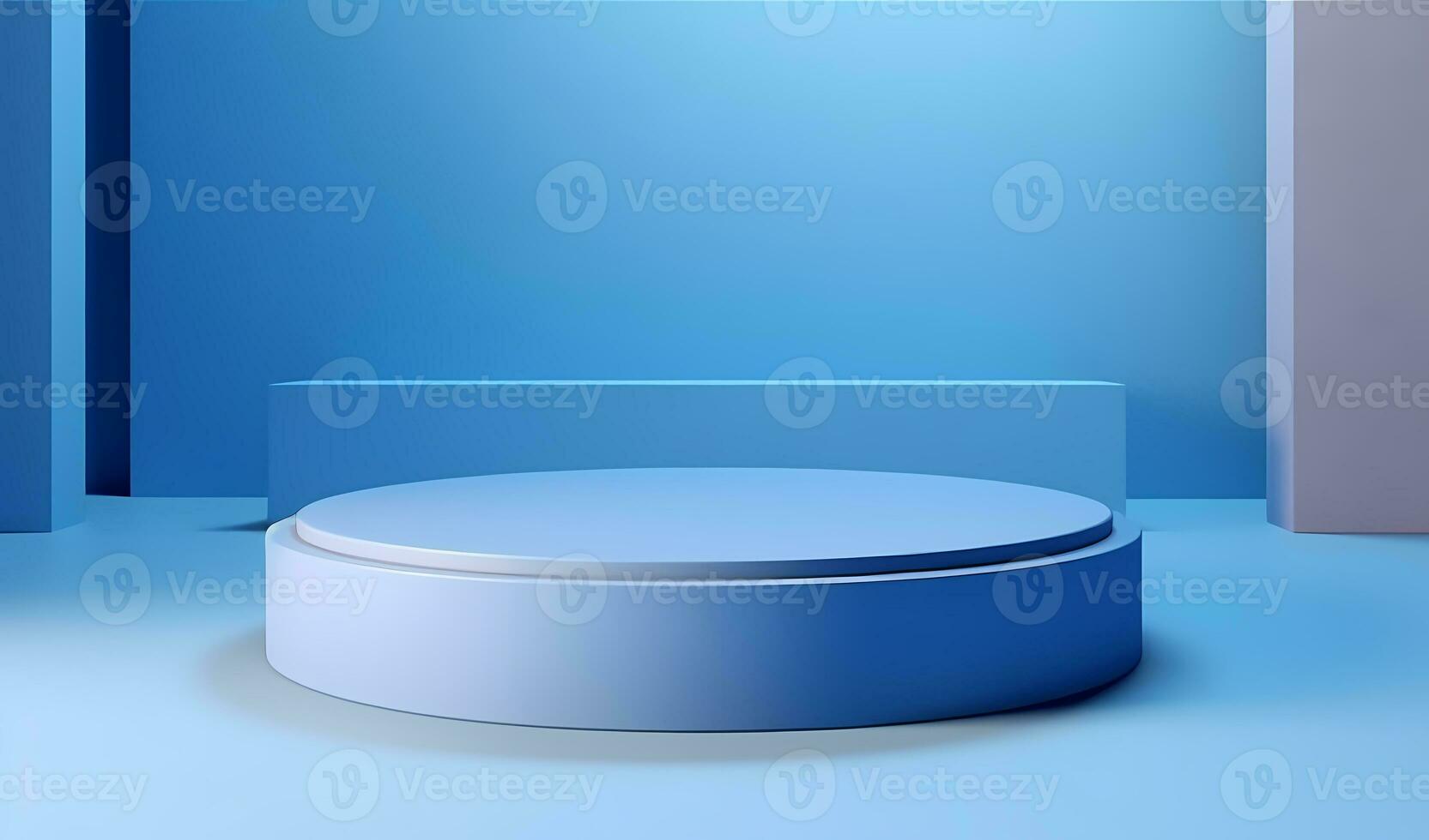 Minimal podium with plant for display product, product showcase, product exhibition, or product presentation. AI Generative photo