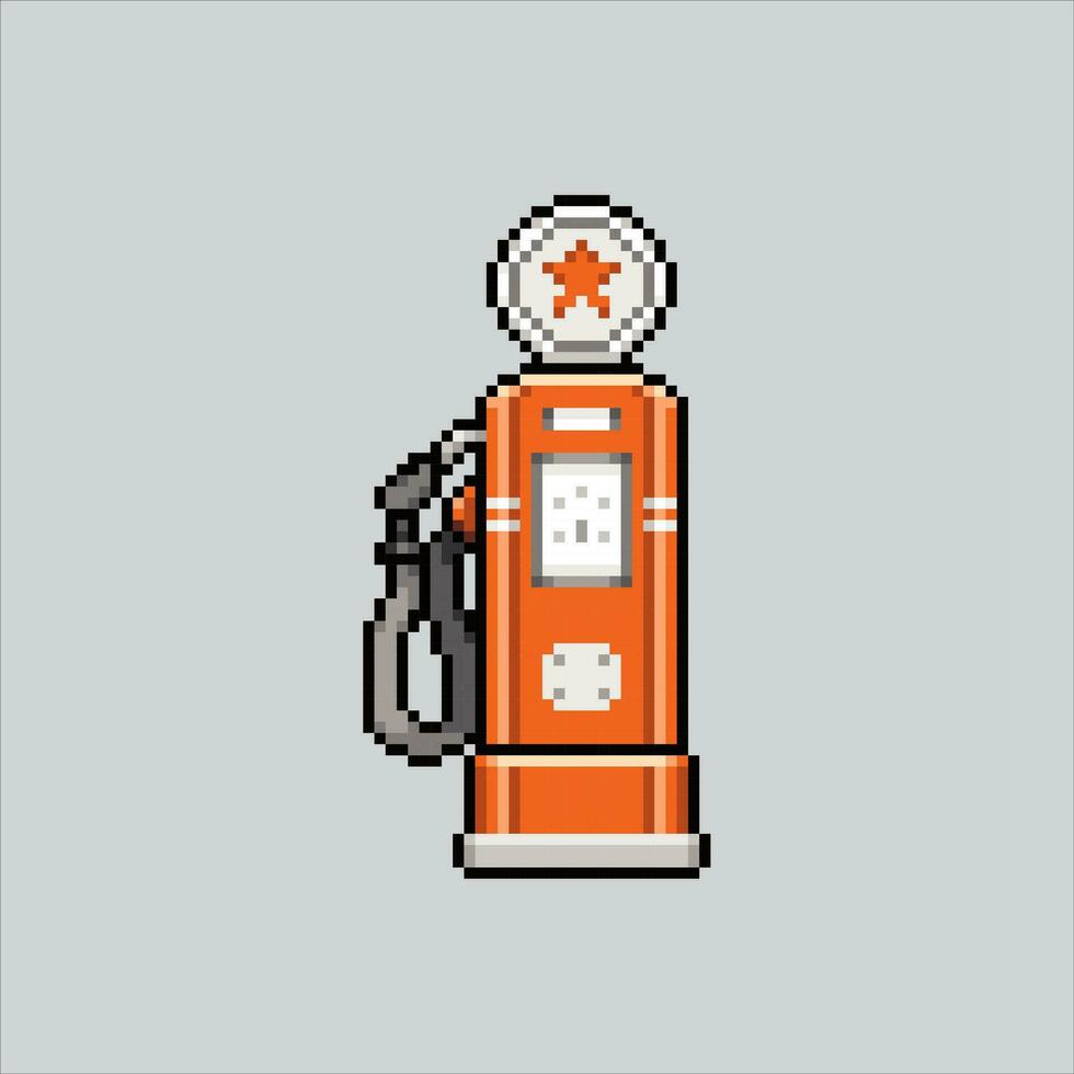 píxel Arte ilustración gas estación. pixelado gas bomba. gas estación combustible bomba icono pixelado para el píxel Arte juego y icono para sitio web y vídeo juego. antiguo colegio retro vector