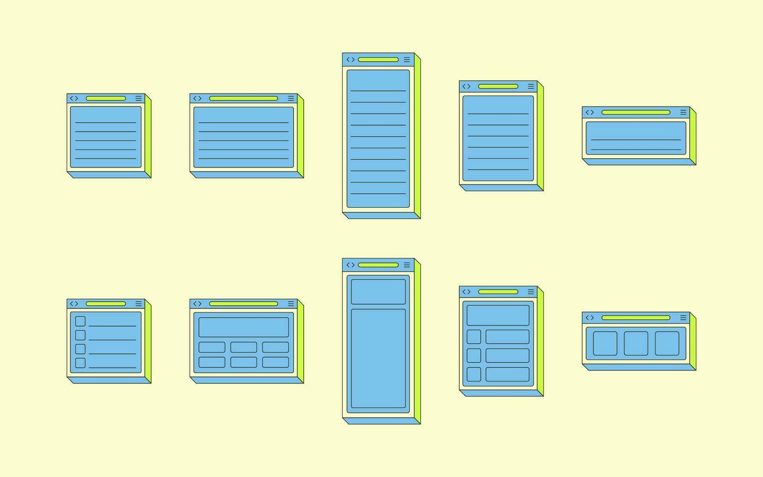 Collection of Note List Window vector