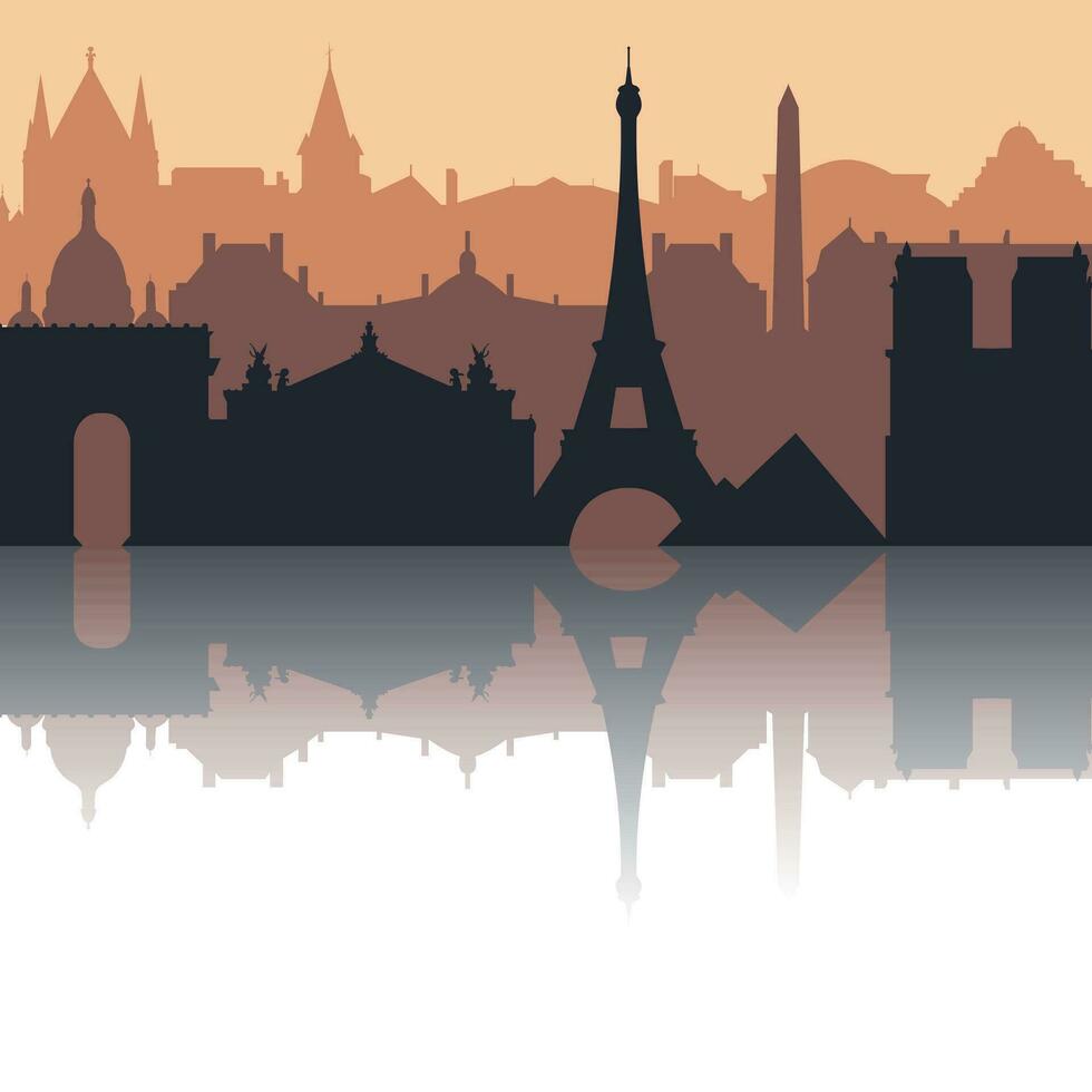 Paris City skyline. Silhouette City Paris France background. Vector illustration.