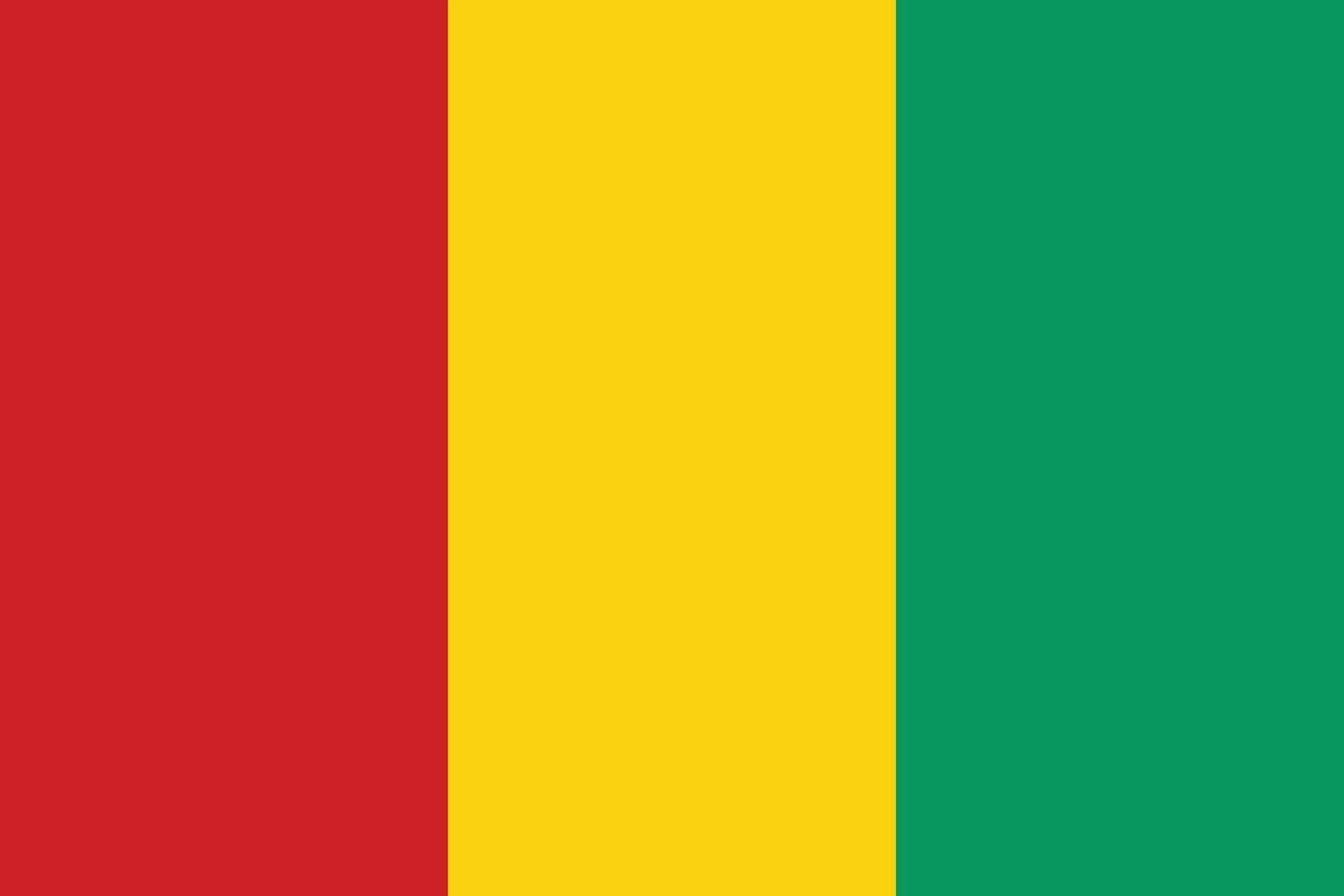 Guinea flag vector illustration with official colors and accurate proportion