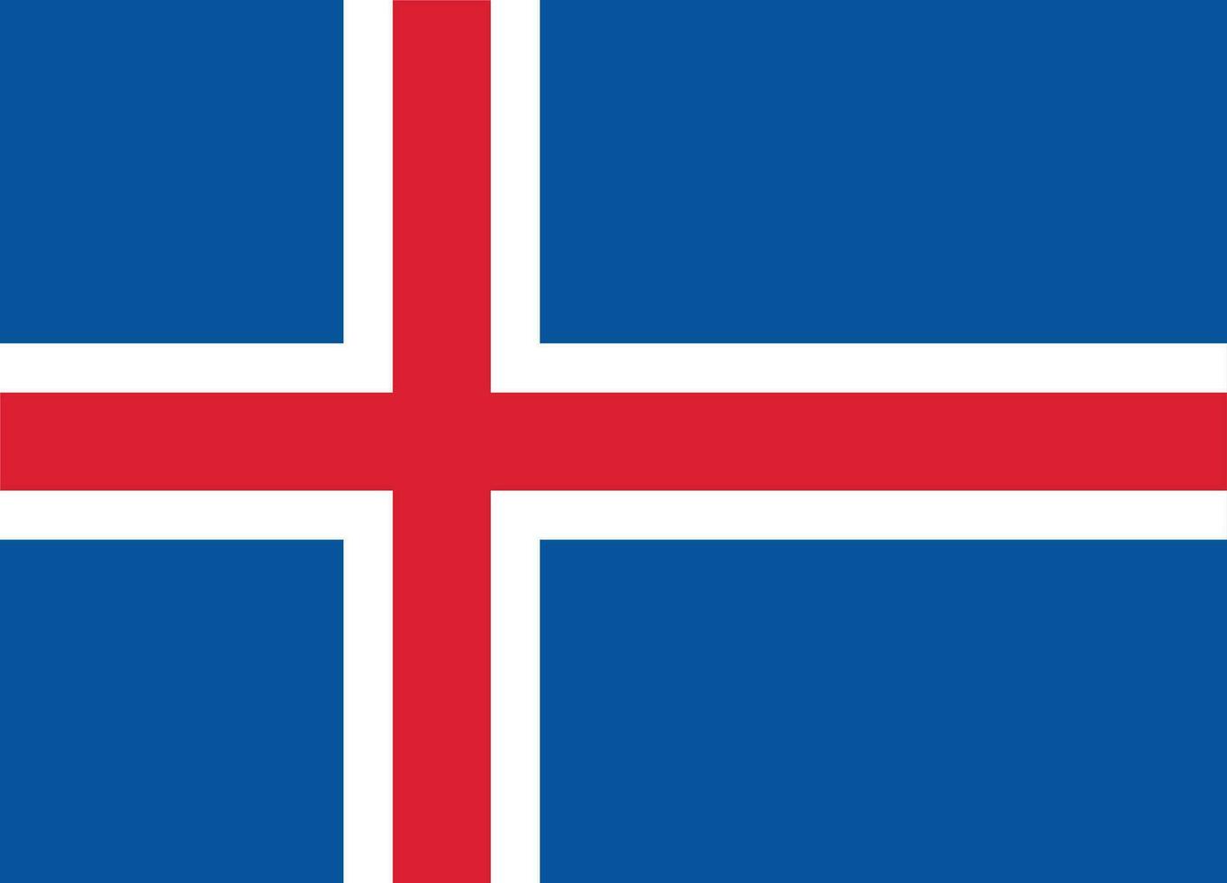 Iceland flag vector illustration with official colors and accurate proportion