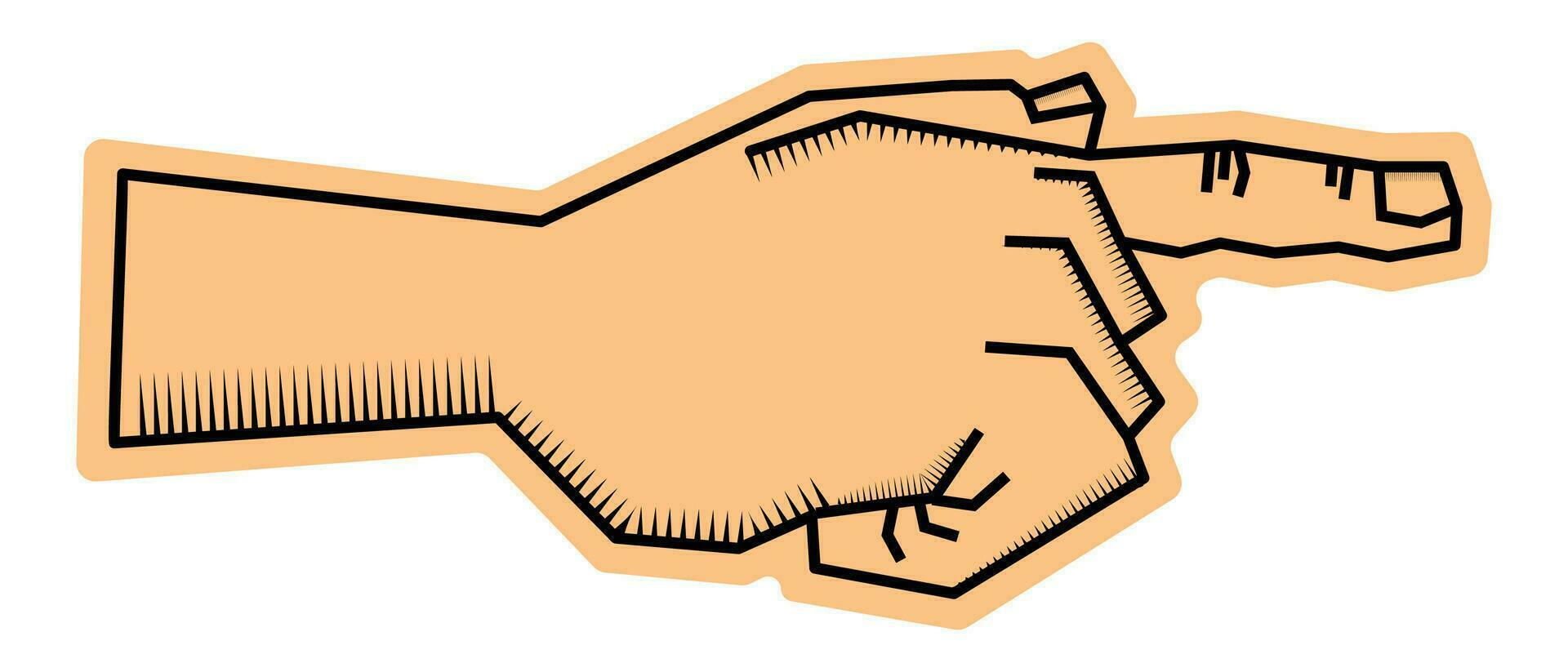 A hand pointing finger vector