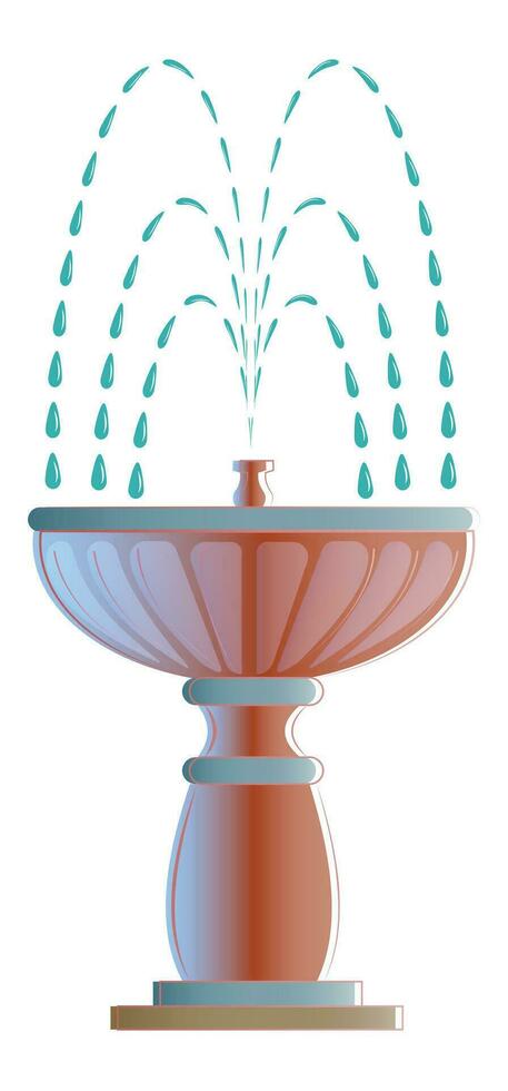 Artificial fountain element decoration illustration of a fountain. vector
