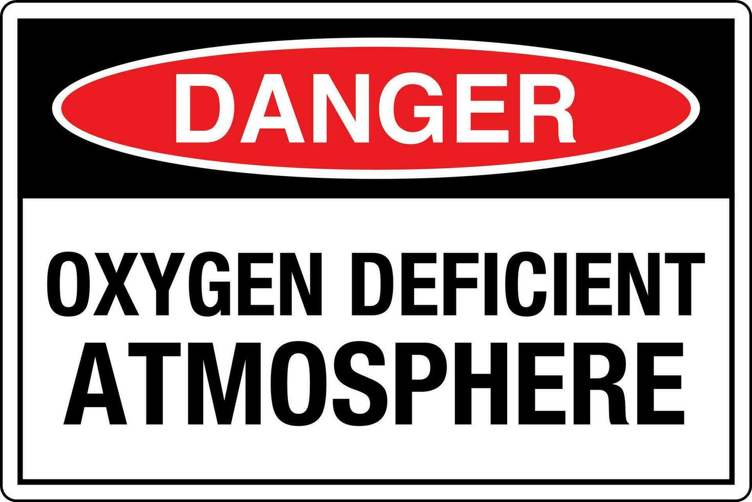 OSHA safety signs marking label standards danger warning caution notice Oxygen Deficient Atmosphere vector