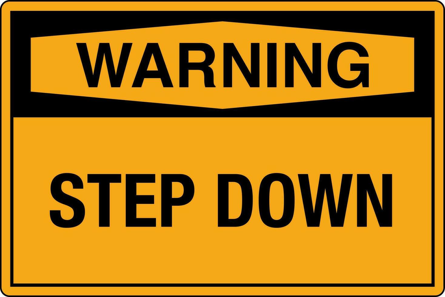 OSHA safety signs marking label standards danger warning caution notice Step Down vector