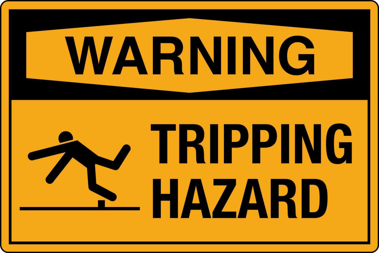 OSHA safety signs marking label standards danger warning caution notice Tripping Hazard Orange vector