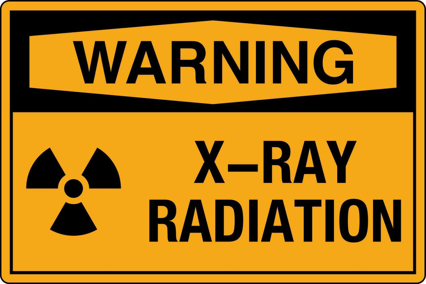 OSHA safety signs marking label standards danger warning caution notice X Ray Radiation vector