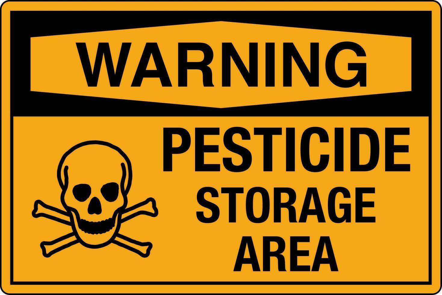 OSHA safety signs marking label standards danger warning caution notice Pesticide Storage Area vector