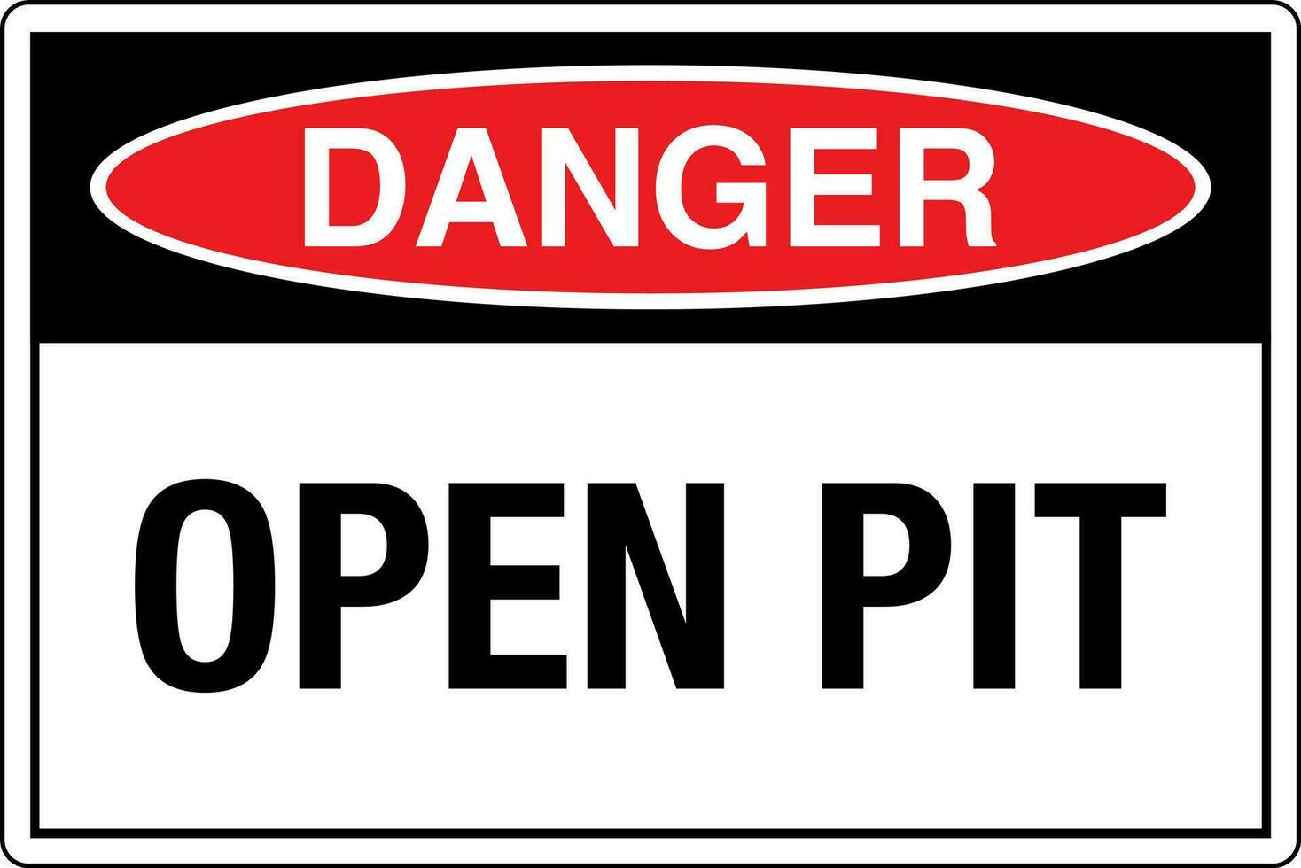 OSHA safety signs marking label standards danger warning caution notice Open Pit vector