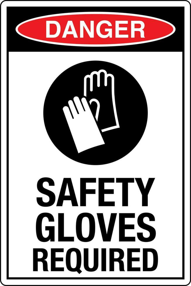 OSHA safety signs marking label standards danger warning caution notice Safety Gloves Required vector