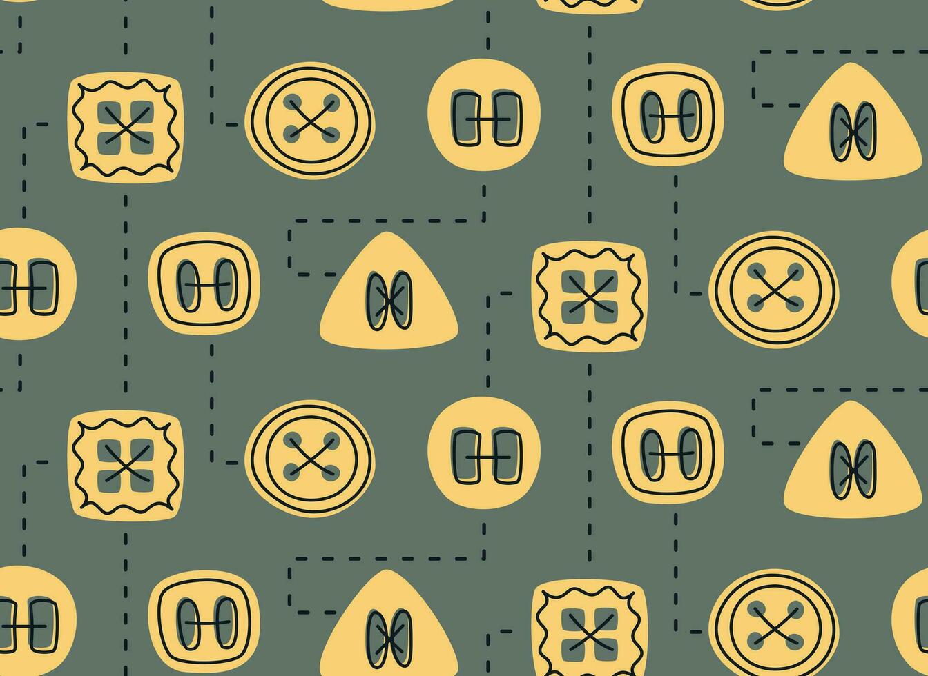 Seamless pattern with yellow buttons. vector