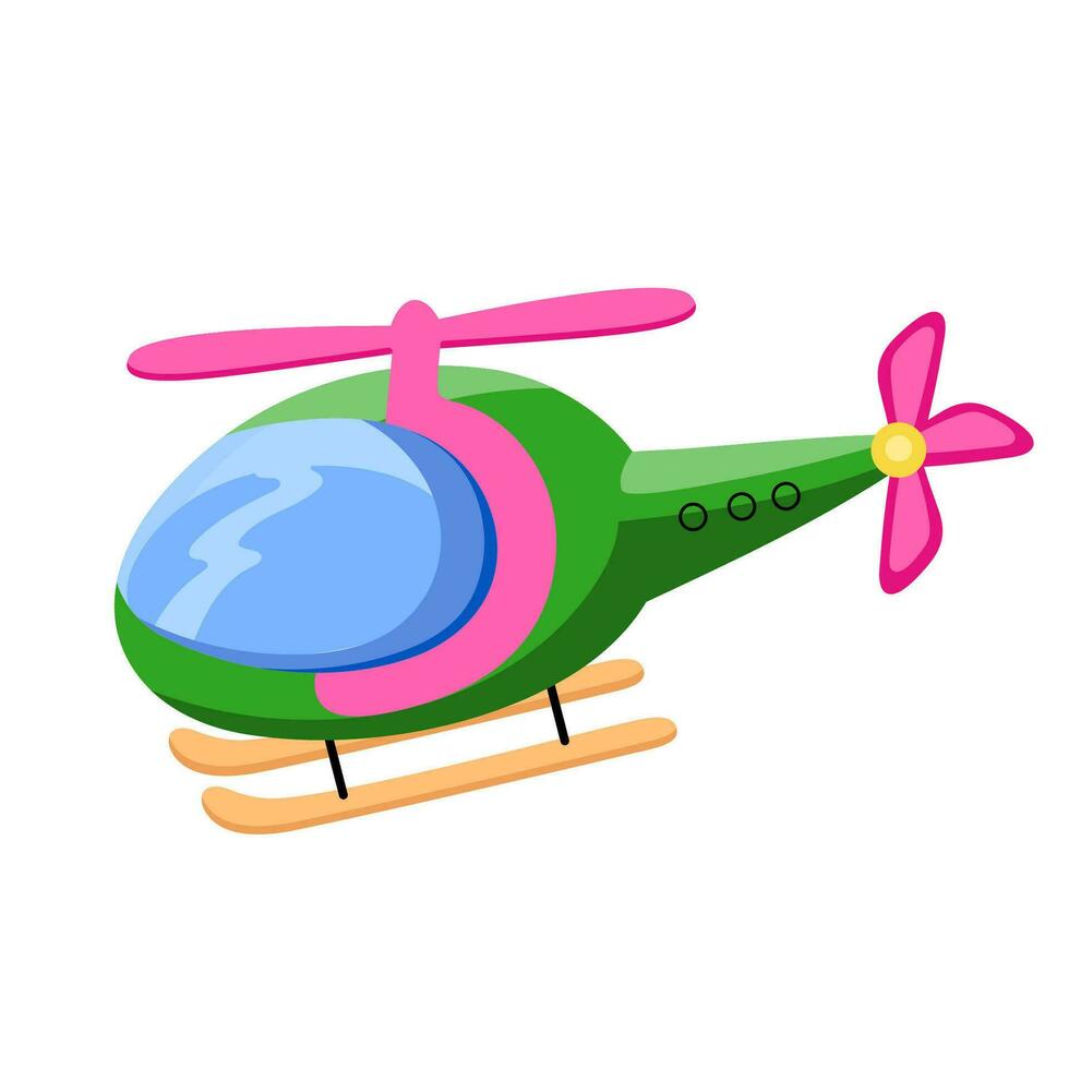 Funny colorful toy helicopter. Vector illustration for kids