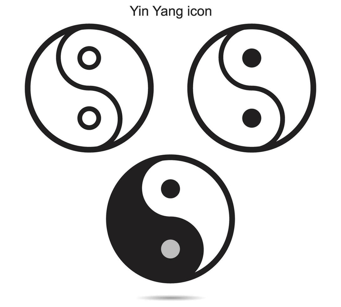 icono de yin yang, ilustración vectorial vector