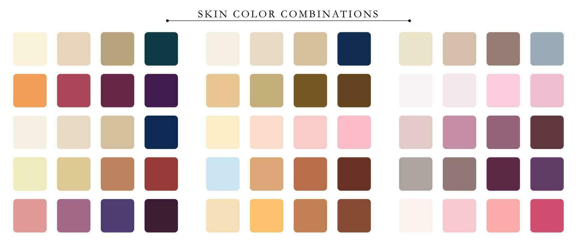 Skin palette. Trend color palette guide template. An example of a color palette. Forecast of the future color trend. Match color combinations. Vector graphics. Eps 10.