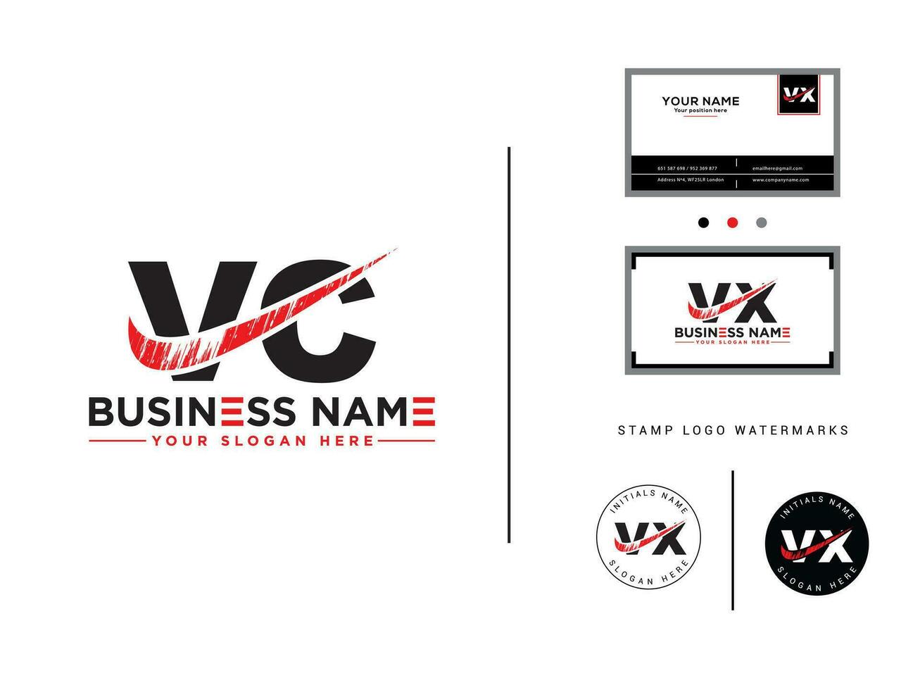 Vc Business Logo, Monogram VC Brush Logo Design vector