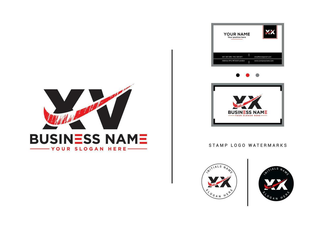 Handwriting Xv Logo Icon Business Card, Alphabet XV Brush Letter Logo For Shop vector