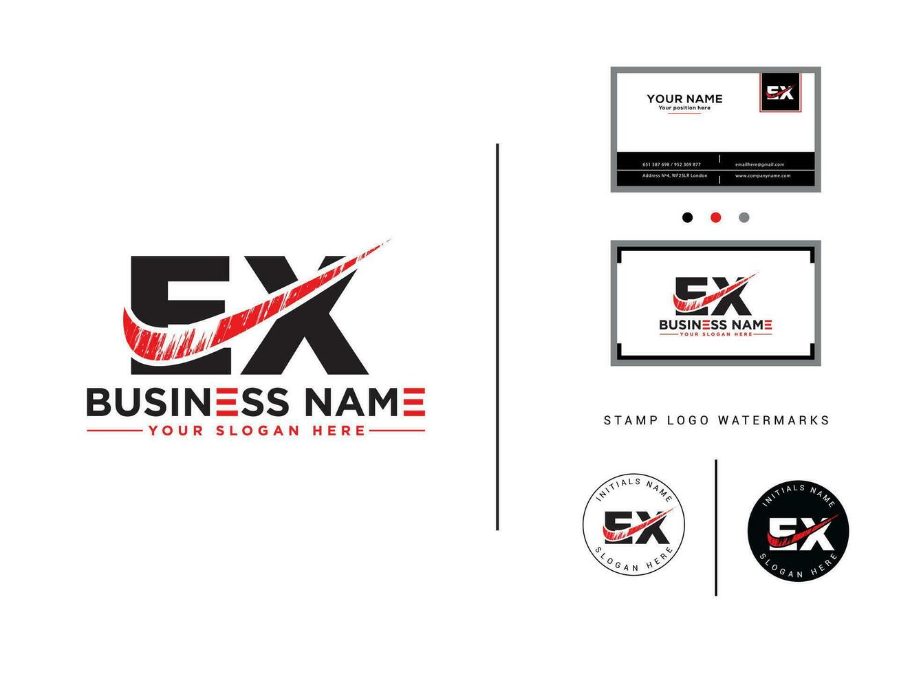 Modern Ex Modern Logo, Brush EX Logo Letters Icon vector