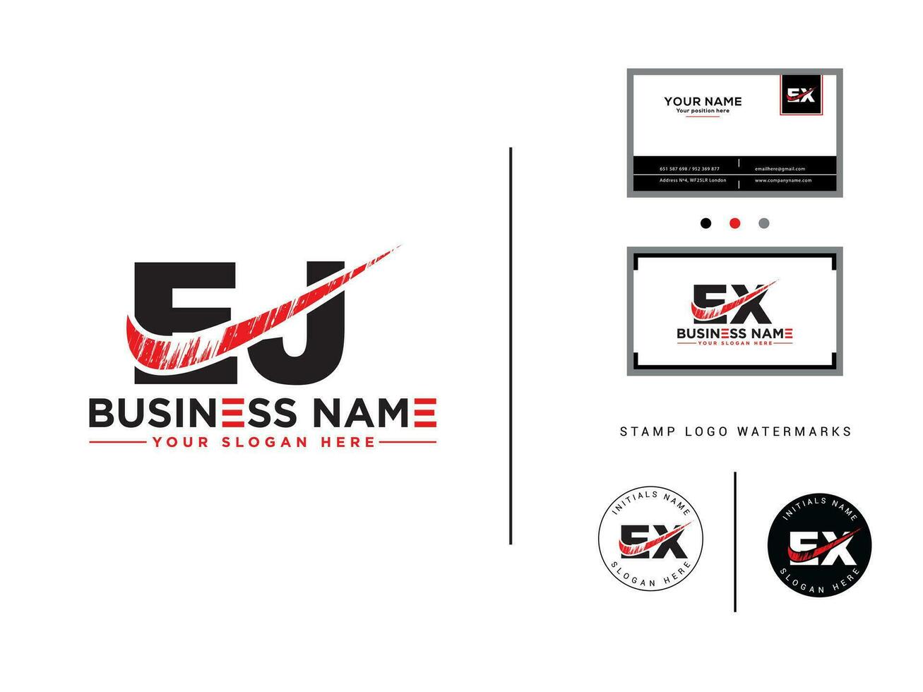 Modern Ej Modern Logo, Brush EJ Logo Letters Icon vector