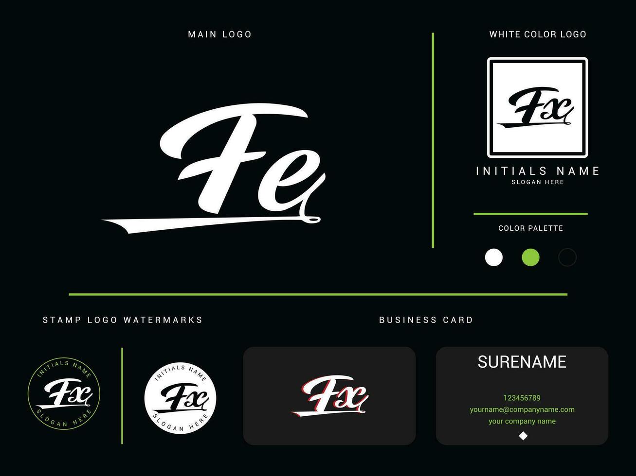 Alphabet Fe Logo Branding, Minimalist fx FE Apparel Fashion Luxury Logo Icon vector