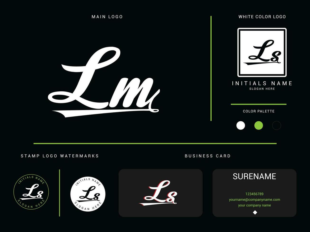 Abstract Lm Logo Branding, Professional Ls Lm Apparel Luxury Letter Logo Icon vector