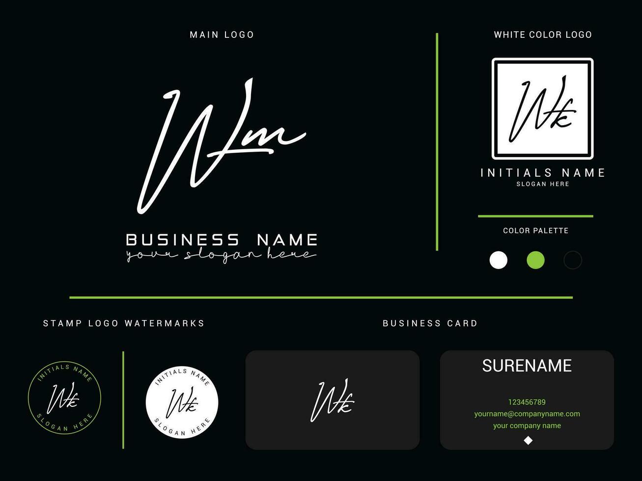 Modern Wm Signature Logo Branding, initial Luxury WM Logo Icon Vector