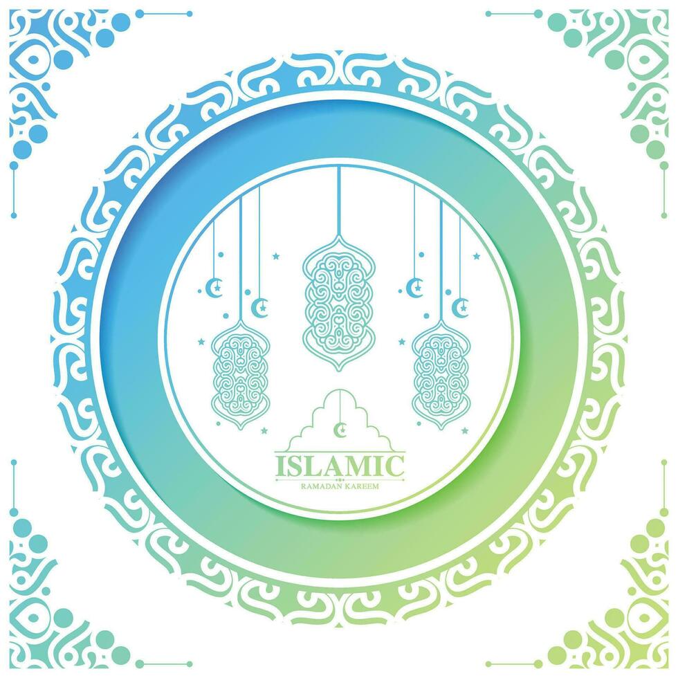 Colorful decoration of Ramadan kareem vector
