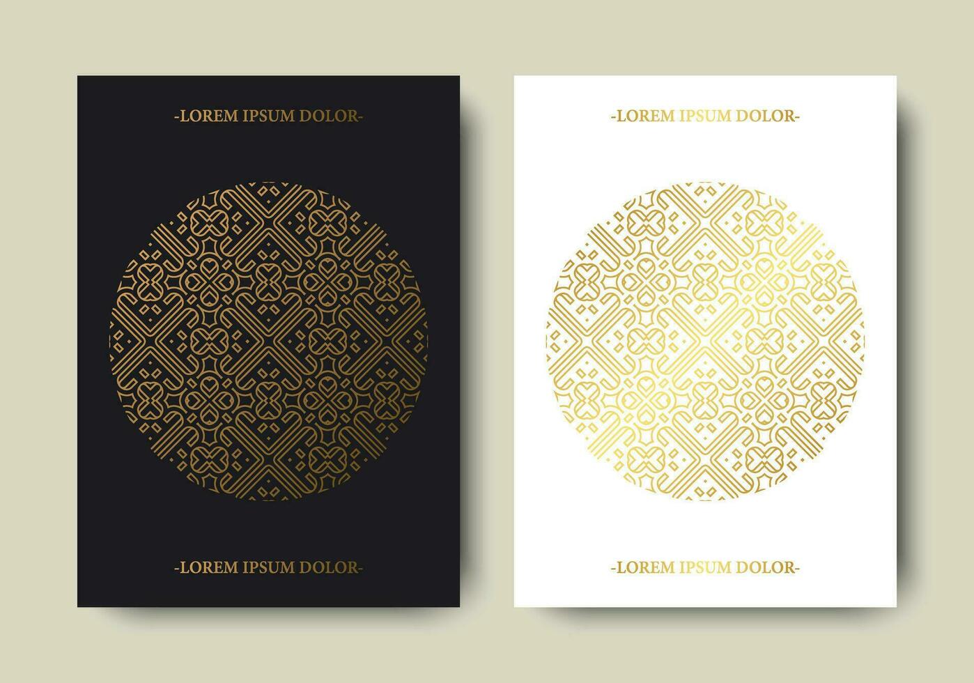 Luxury gold border pattern cover template vector