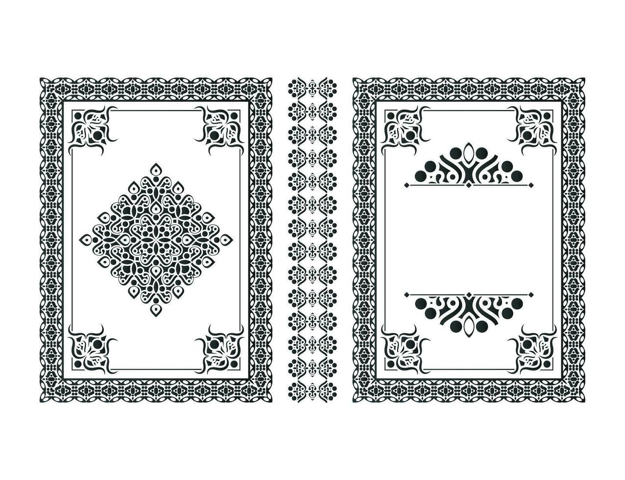 marco ornamental libro cubrir diseño vector