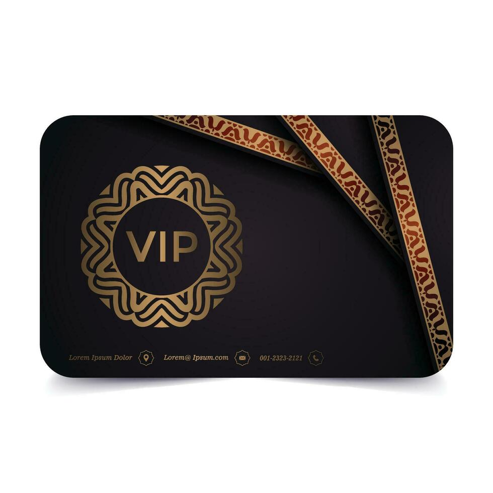 luxury dark vip card in ornament texture vector