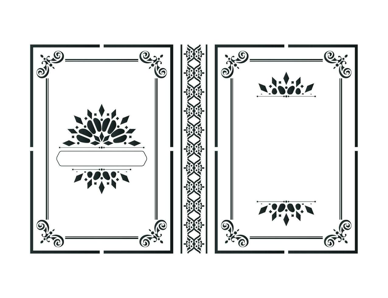 Frame Ornamental book cover design vector