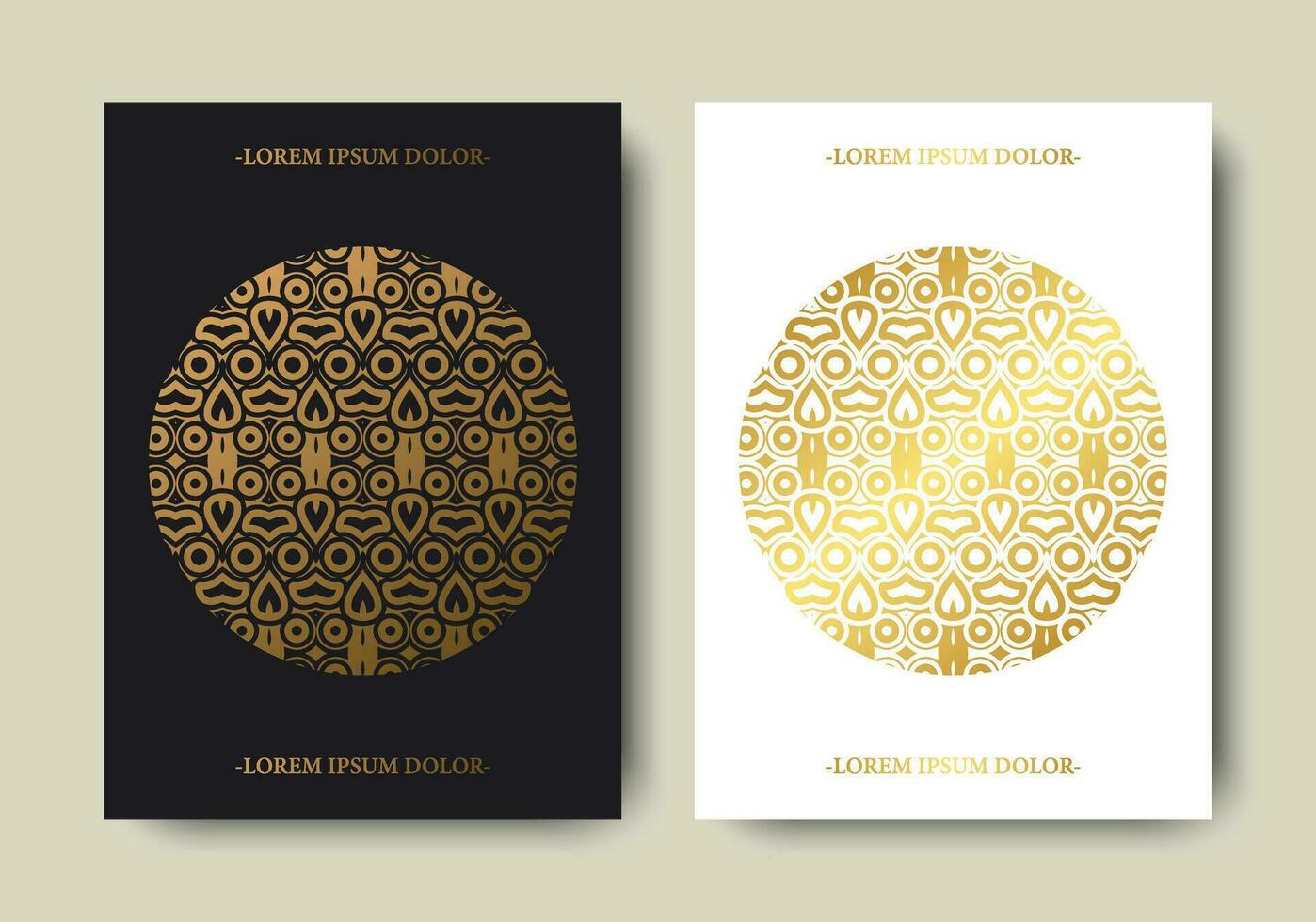 Luxury gold border pattern cover template vector