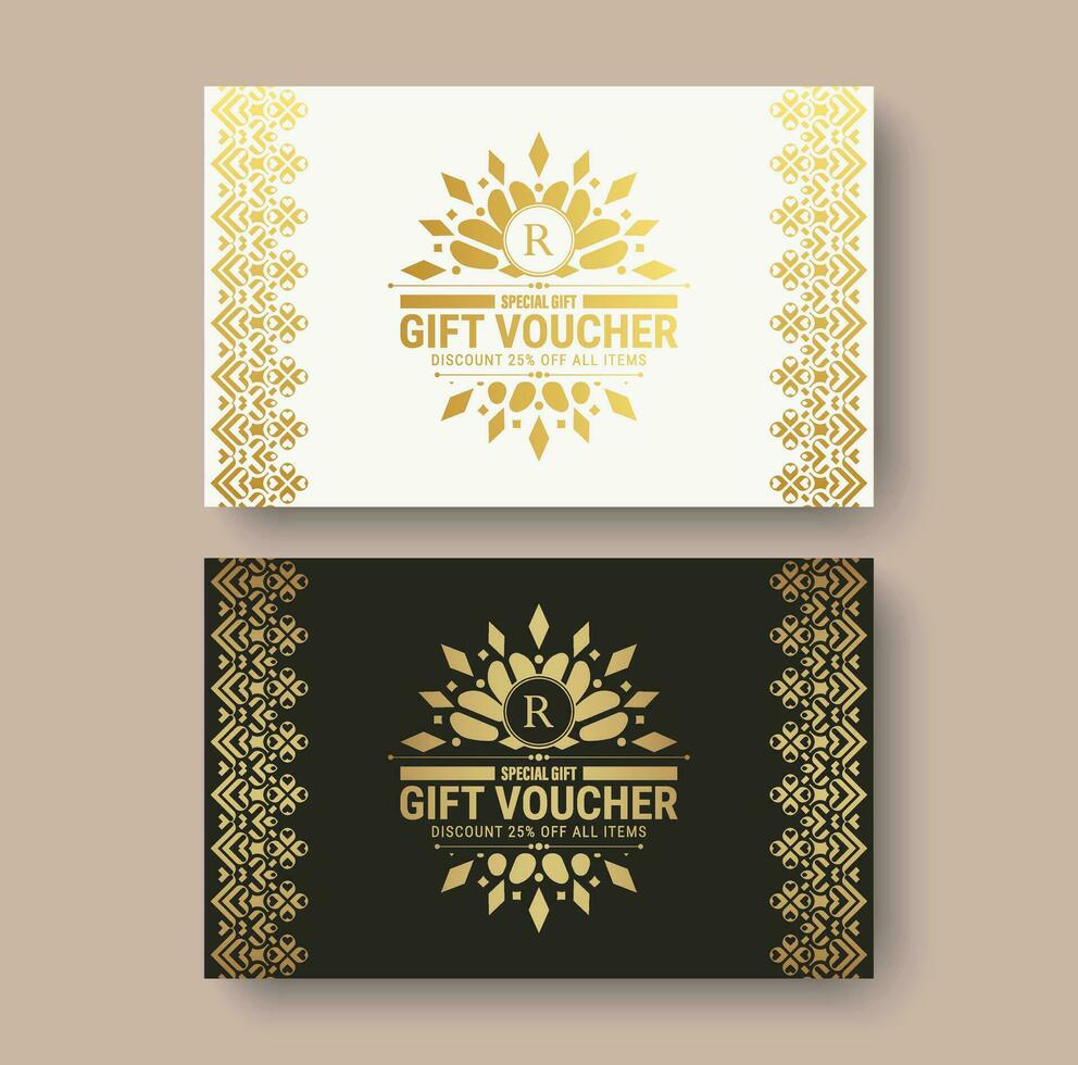 Menu restaurant luxury gift voucher design template vector
