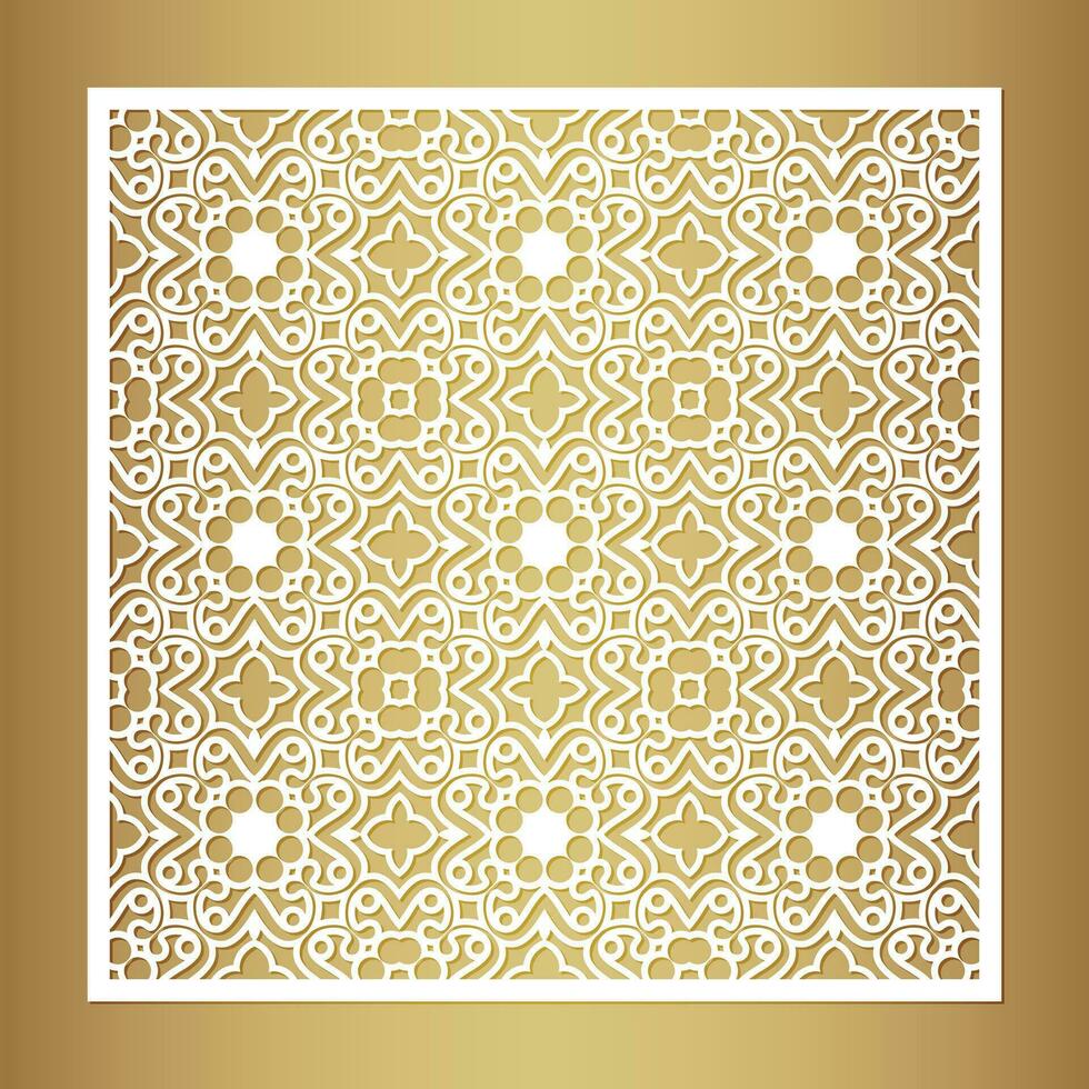 seamless cut mandala decorative pattern template vector