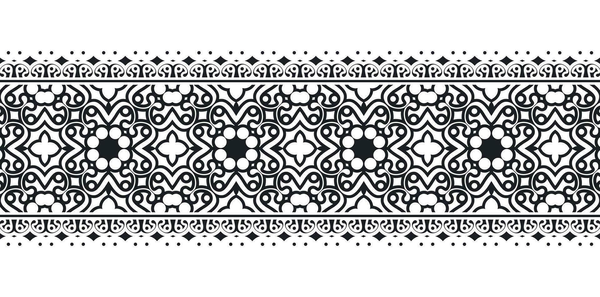 plantilla de diseño de borde de patrón ornamental vector