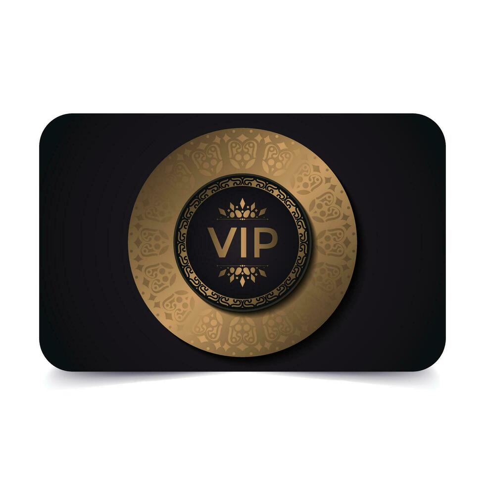 luxury dark vip card in ornament texture vector