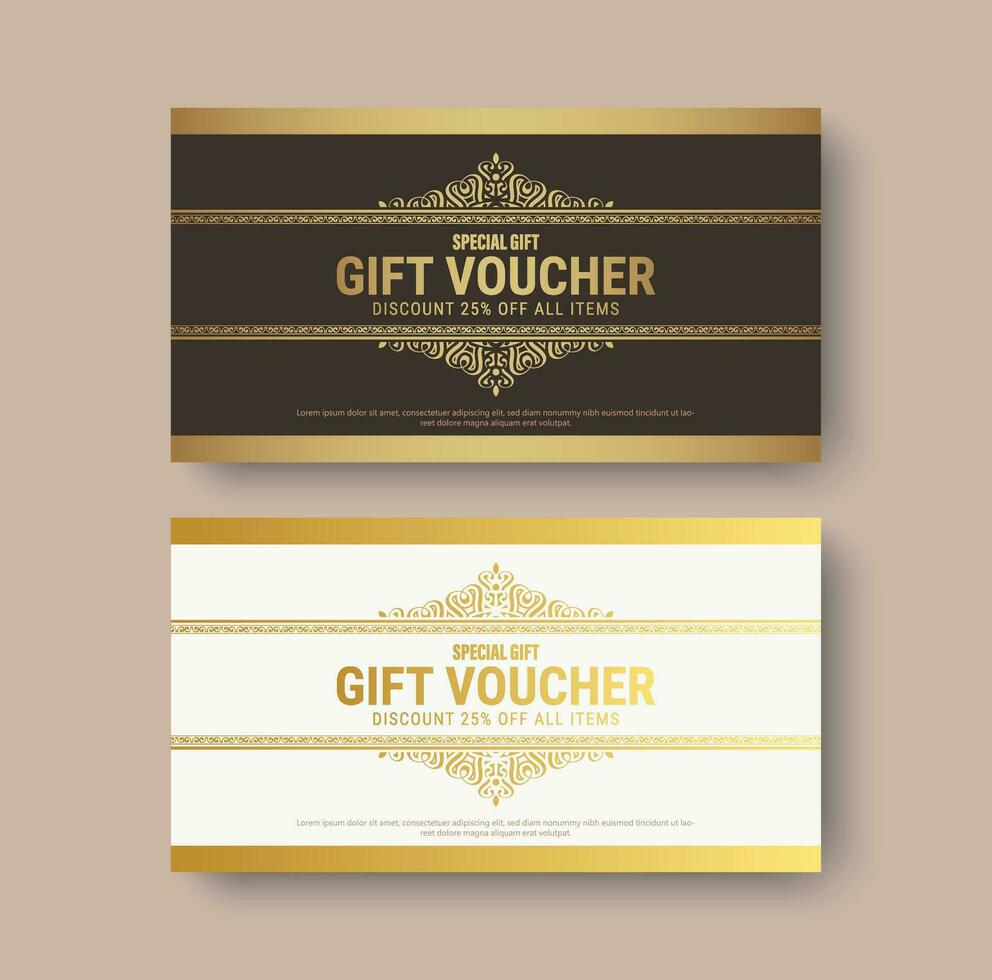 Menu restaurant luxury gift voucher design template vector