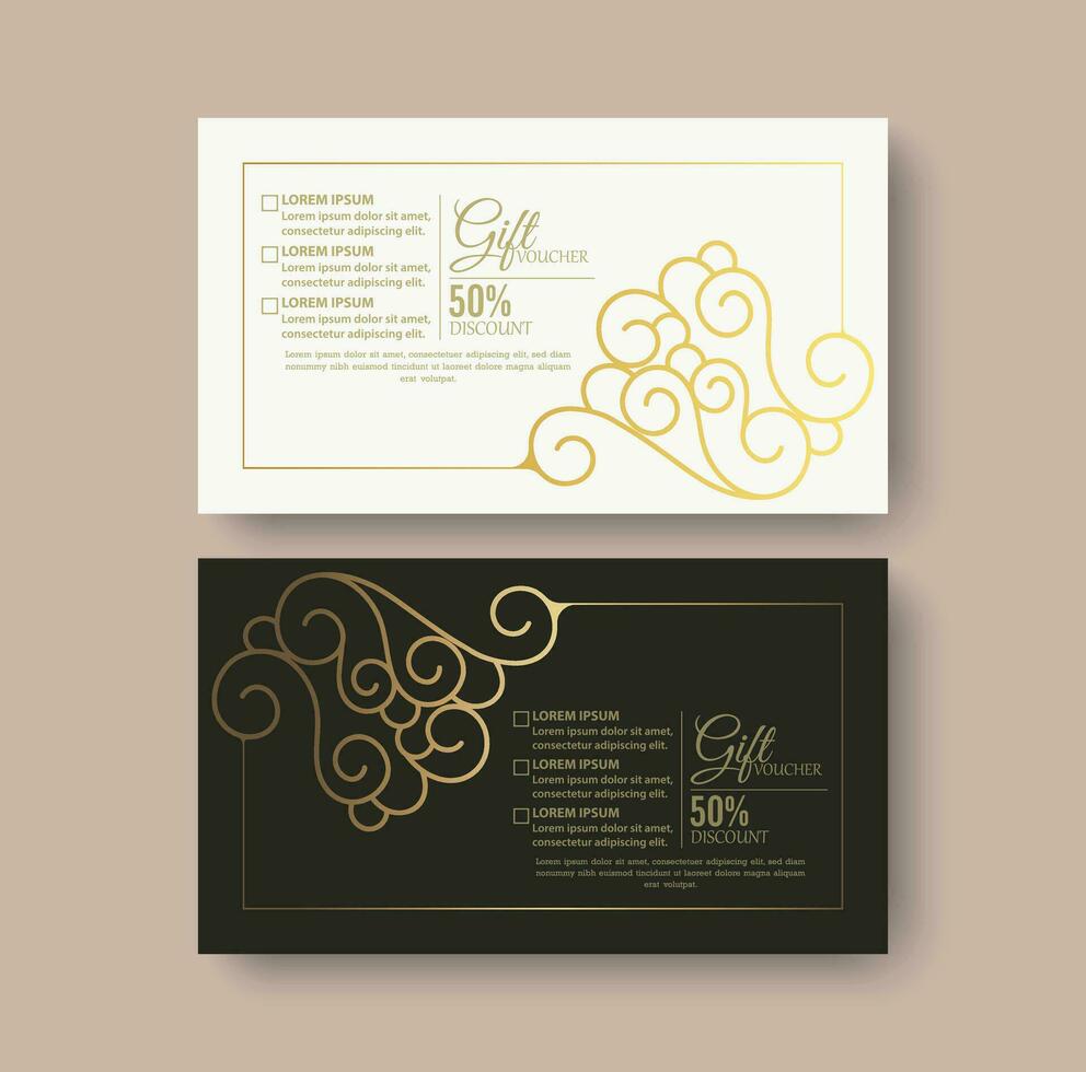 Menu restaurant luxury gift voucher design template vector