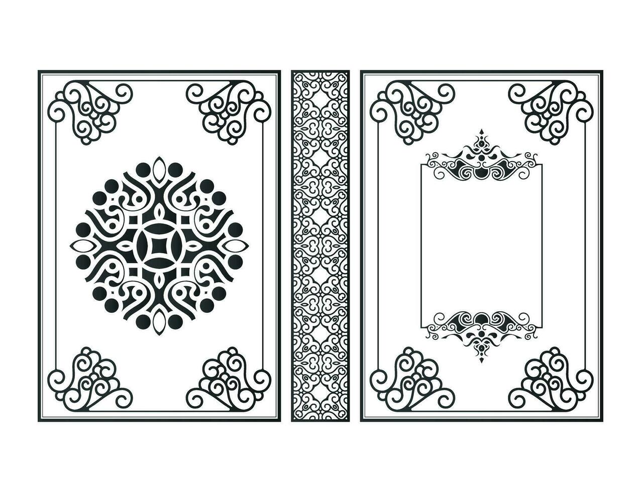 Frame Ornamental book cover design vector